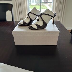 New in Box Jimmy Choo Anise 75 Patent Leather Deep Merlot